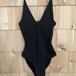 TA3 plungey black swimsuit